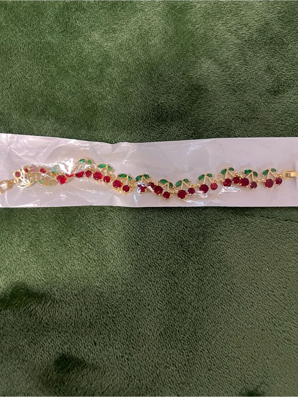 Gold-Tone Cherry Crystal Bracelet